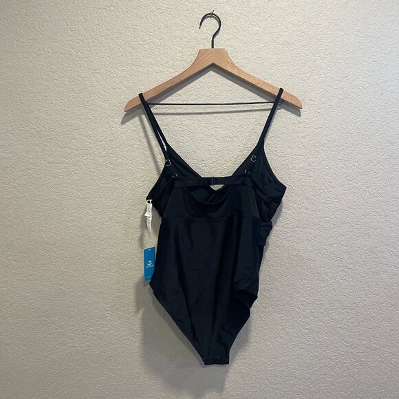 Cupshe Black Criss Cross and Mesh One Piece Swimsuit Large NWT - Picture 6 of 6